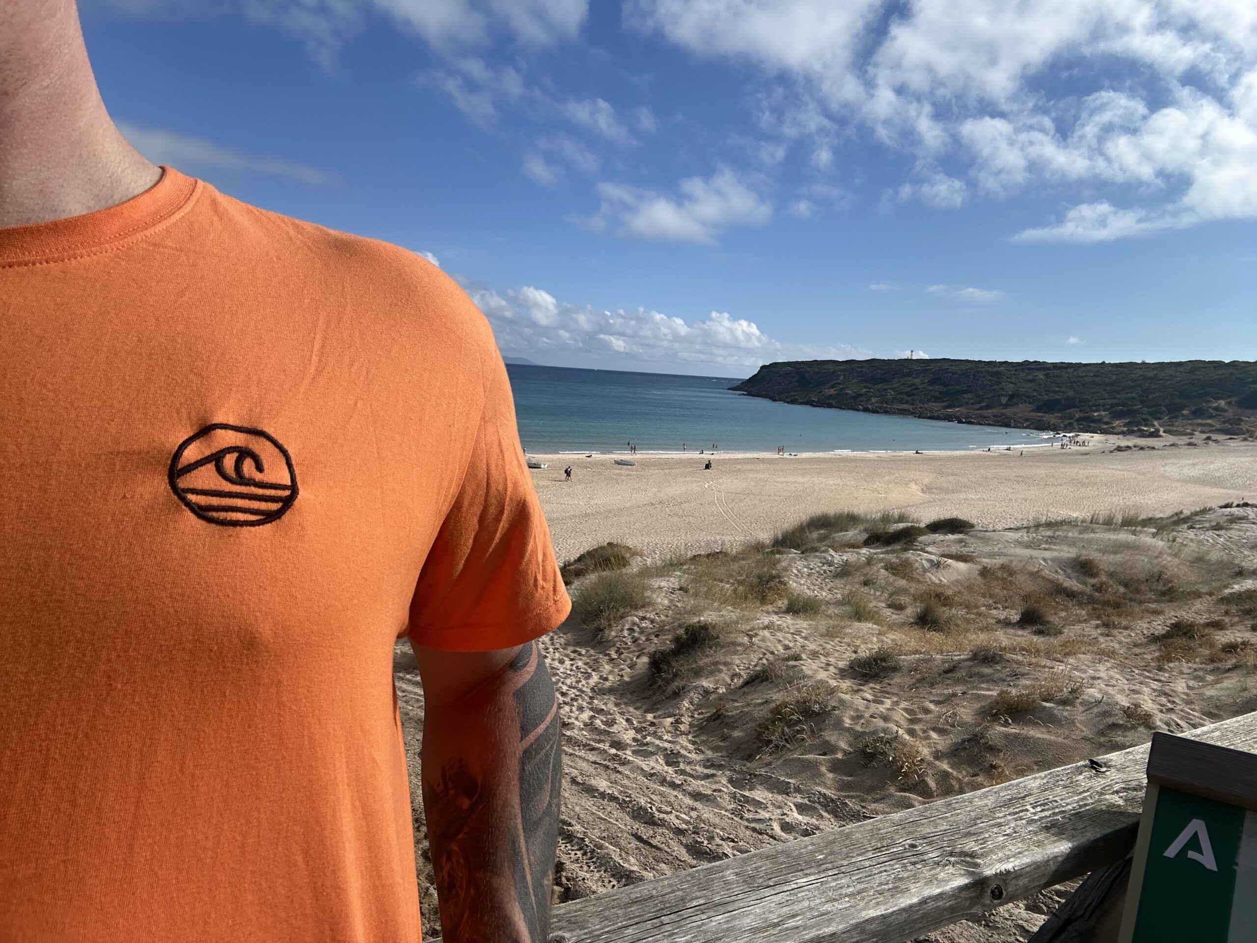 t-shirt brodé sunset orange